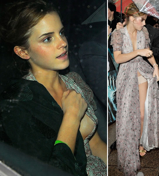 Emma Watson quase pagando peitinho